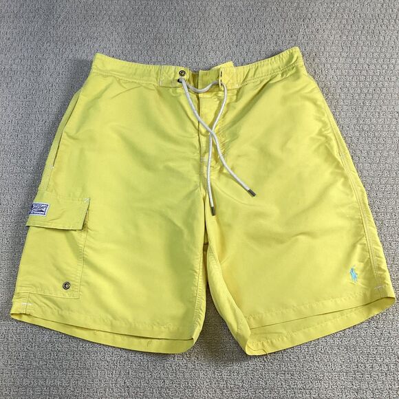 Polo Ralph Lauren Swim Trunks Yellow Swimsuit Shorts Summer Beach Medium - Picture 1 of 7